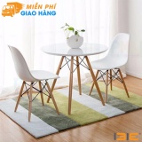 Bộ bàn tròn Eiffel 60 cm 2 ghế Eames (Trắng)