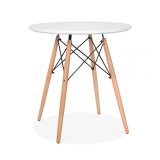 Bộ bàn tròn Eiffel 60 cm 2 ghế Eames (Trắng)