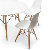 Bộ bàn tròn Eiffel 60 cm 2 ghế Eames (Trắng)