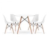 Bộ bàn tròn Eiffel 60cm 4 ghế Eames (Trắng)