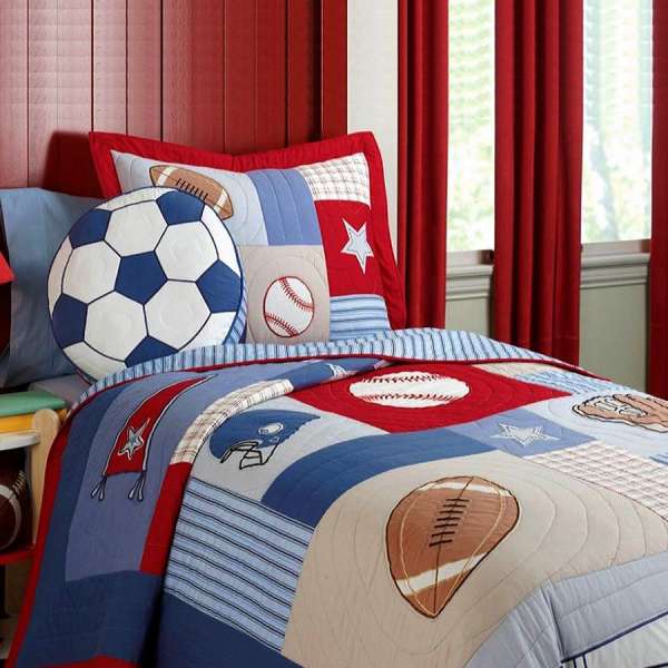 Bộ bedding chăn cotton + 1 vỏ gối bóng chày - 175x220