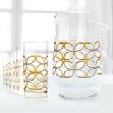 Bộ bình ly thủy tinh Luminarc 7 món Maze Gold