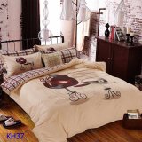 Bộ chăn ga gối bọc 100% cotton satin KH37