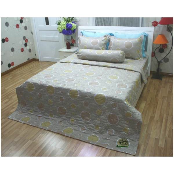 Bộ chăn ra gối bọc chằn gòn Cotton Jamion KCT125 160x200(Nâu)