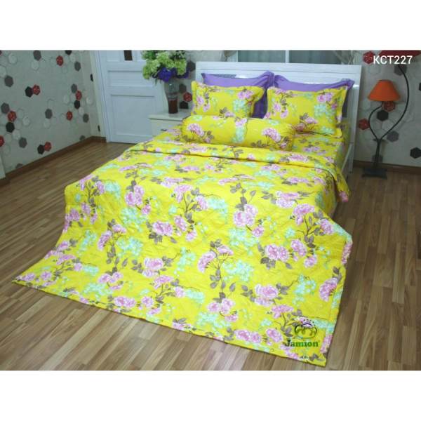 Bộ chăn ra gối bọc chằn gòn Cotton Jamion KCT227 160x200 (Vàng)