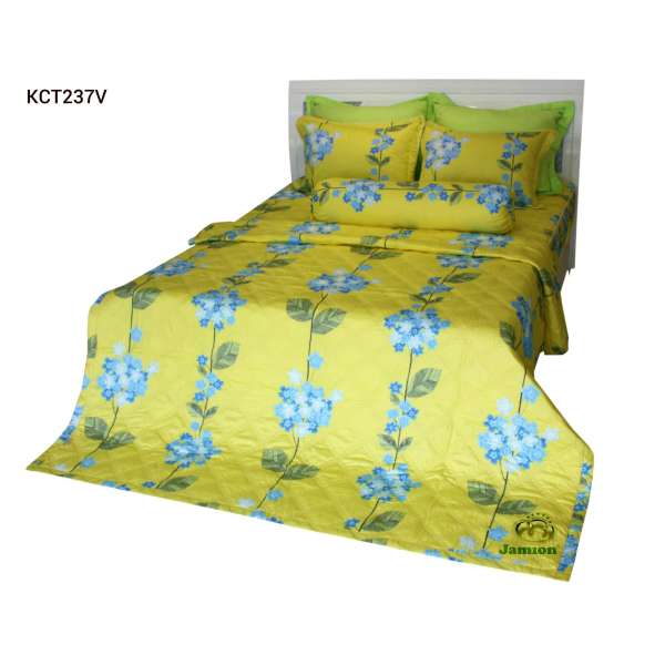 Bộ chăn ra gối bọc chằn gòn Cotton Jamion KCT237V 160x200 (Vàng)