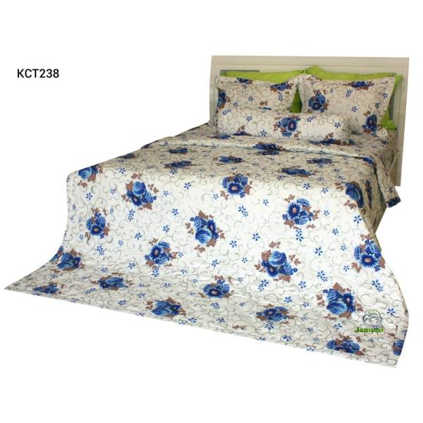 Bộ chăn ra gối bọc chằn gòn Cotton Jamion KCT238 160x200 (Trắng)