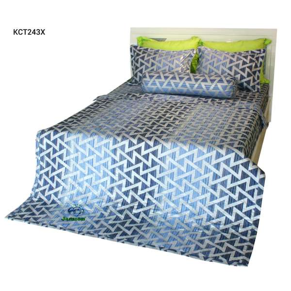 Bộ chăn ra gối bọc chằn gòn Cotton Jamion KCT243X 180x200 (Xanh)