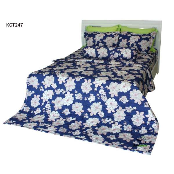 Bộ chăn ra gối bọc chằn gòn Cotton Jamion KCT247 160x200 (Xanh)