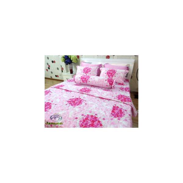 Bộ chăn ra gối bọc chằn gòn Cotton Jamion KCT54 160x200 (Hồng)