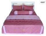 Bộ chăn ra gối bọc chằn gòn Cotton thêu Jamion KM07 180x200(Hồng)