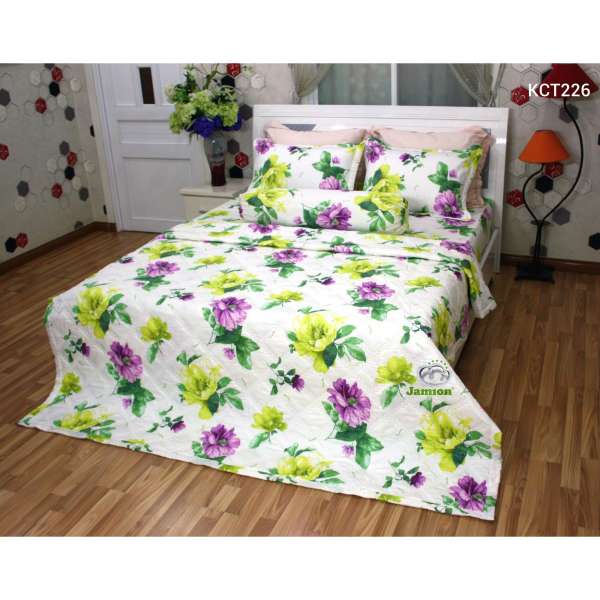 Bộ chăn ra gối bọc Cotton Jamion KCT226 160x200 (Trắng)