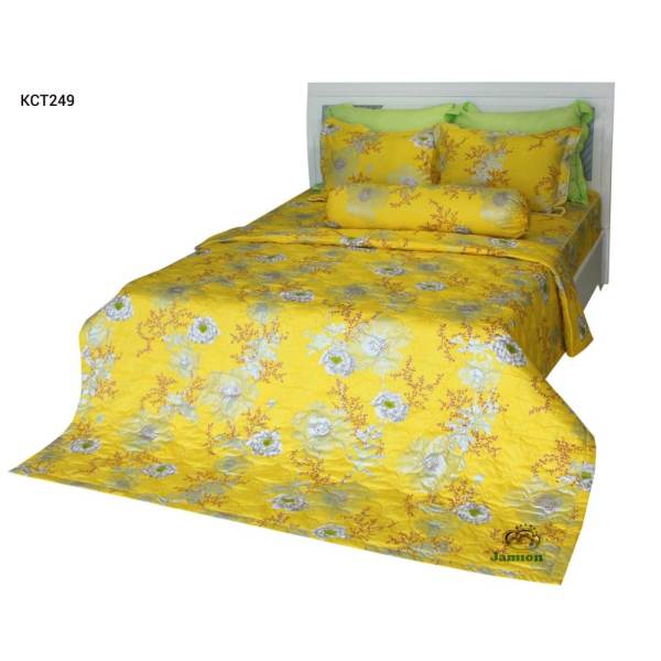 Bộ chăn ra gối bọc Cotton Jamion KCT249 160x200 (Vàng)