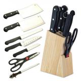Bộ Dao Inox 7 món kèm hộp gỗ để dao tăng ngay dụng cụ dập hành tỏi