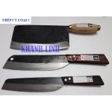 Bộ dao nhà bếp số 04 (dao chặt vuông nặng, dao bài thái, dao chuối bột) Đa Sỹ - Khánh Linh làm bằng thép loại 1