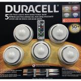 Bộ đèn Led đổi màu Duracell 5 Led Puck, điều khiển từ xa