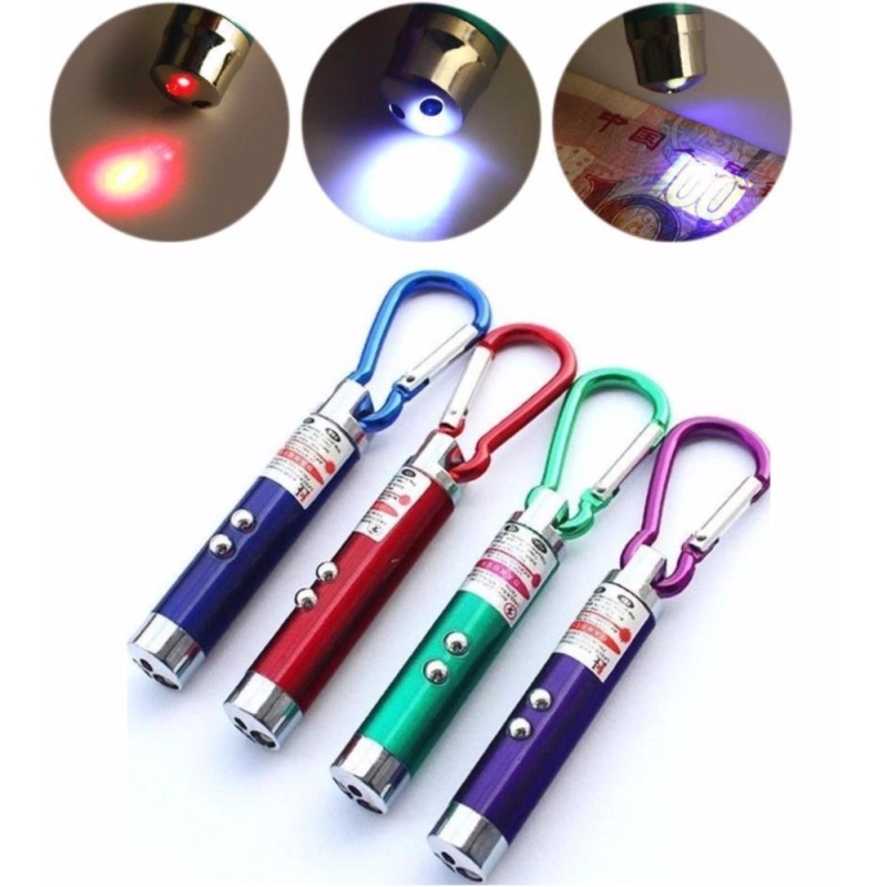 Bảng giá Bộ đôi móc khóa đèn pin 3 trong 1 ( Led + Laser + Soi tiền giả) tiện lợi