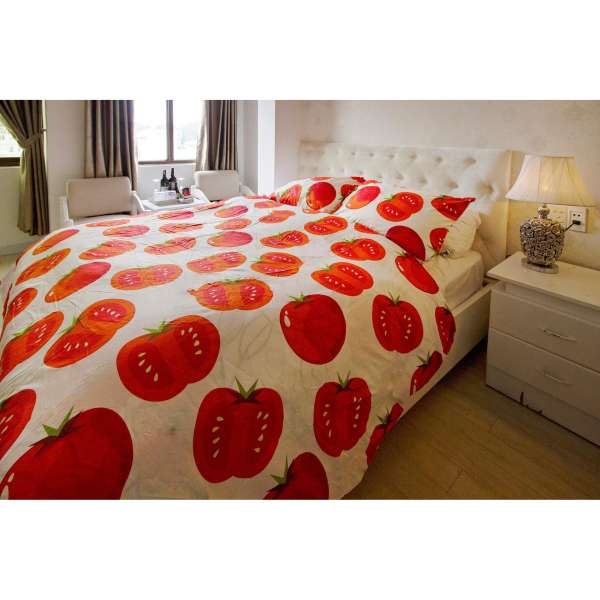 Bộ Drap & Chăn Chần Gòn - Crase Tomatoes 160x200 (5 Món)