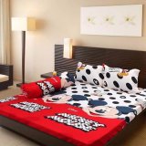 (FreeShip MAX) Bộ ga giường mickeymouse chấm bi (Đỏ)