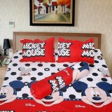 (FreeShip MAX) Bộ ga giường mickeymouse chấm bi (Đỏ)