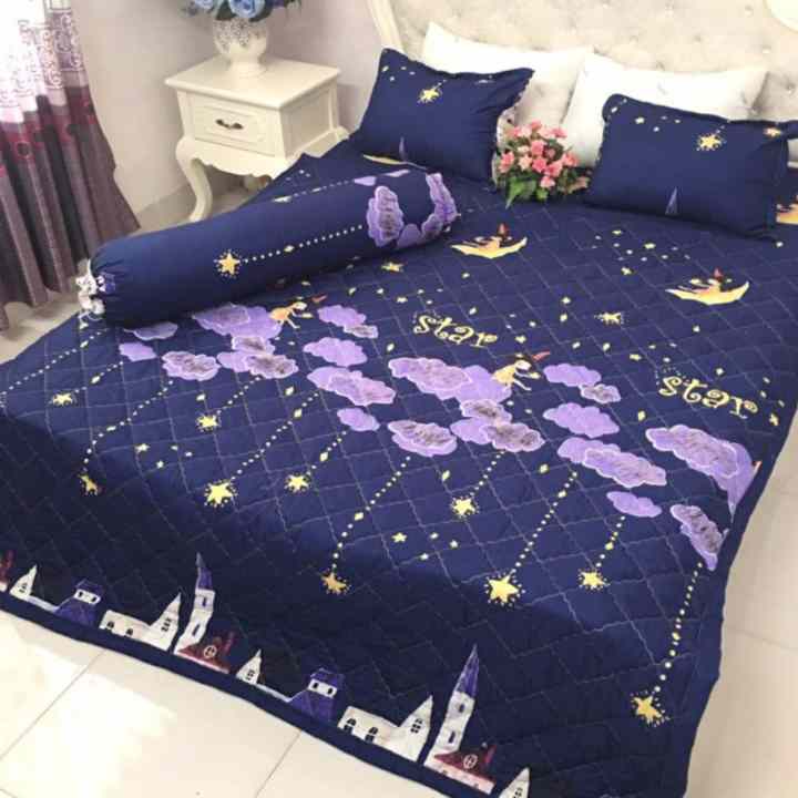 Bộ Ga Gối Kèm Mền Hè kovico Sao Rơi 1m6x2m