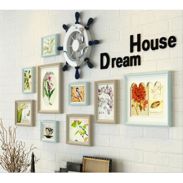 Bộ khung ảnh treo tường trang trí nhà cửa Dream House Rudder wheel (1 bộ như hình)