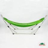 Bộ Khung Võng Xếp Thái Sơn Ống Tròn - Đầu Cong Relax (Chất Liệu Inox) + Võng Lưới Xanh Lá