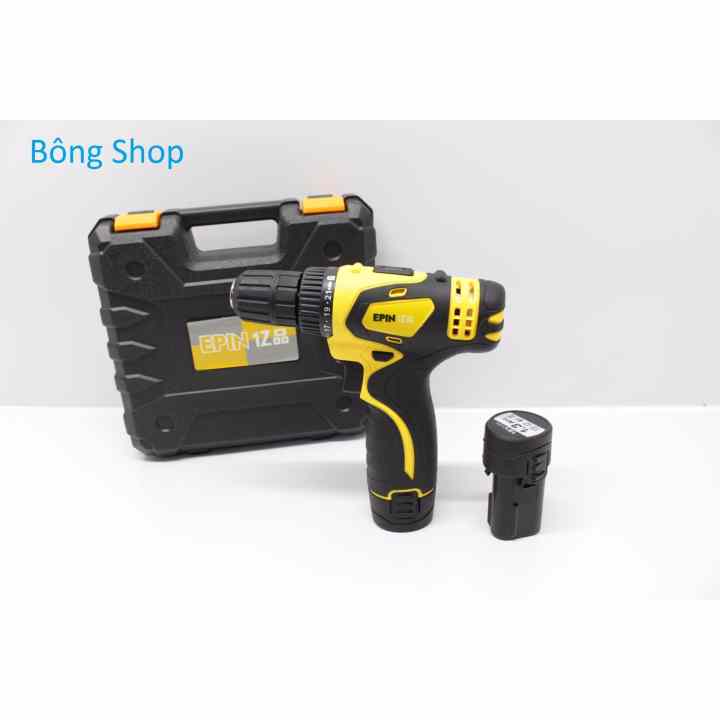 Bộ máy khoan dùng pin Li-ion EPIN 1Z + hộp đựng ( Đen )