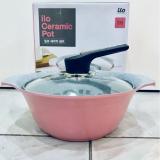 Bộ nồi 24cm ceramic Ilo vân đá màu hồng Korea