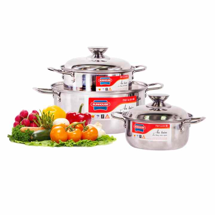 Bộ nồi chảo tiện dụng SUNHOUSE SH223-CT1824C (Đen)