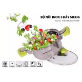 Bộ nồi inox 3 đáy SUNHOUSE SH336 16-18-24cm