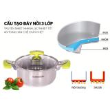 Bộ nồi inox 3 đáy SUNHOUSE SH336 16-18-24cm