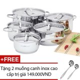 Bộ nồi inox cao cấp Fivestar FS10C (Bạc) + Tặng 2 muỗng canh inox (Quà tặng)