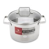 Bộ nồi Richard 3 đáy inox 304 nắp kính bếp từ Happy Cook HC-06RS