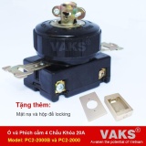 Bộ phích cắm (PC2-2000) và ổ cắm locking (PC2-2000B) 3 pha 4 chấu khóa 20A + tặng mặt nạ và hộp đế nổi