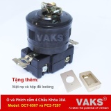Bộ phích cắm (PC2-6307) và ổ cắm locking (OC7-2707) 3 pha 4 chấu khóa 30A + tặng mặt nạ và hộp đế nổi