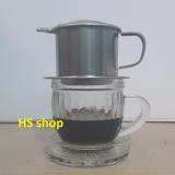 Bộ Phin pha cà phê inox (F6) và Ly thủy tinh 175ml kèm đế -NPP HS shop