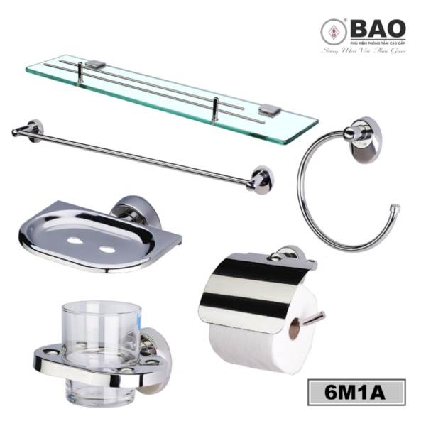 Bộ phụ kiện phòng tắm 6 món BAO 6M1A (INOX 304)