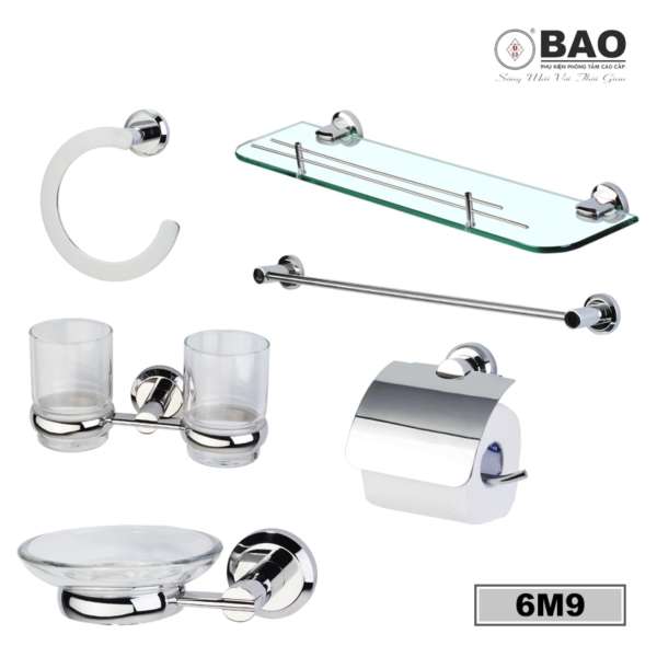 Bộ phụ kiện phòng tắm 6 món BAO - 6M9 (INOX 304)