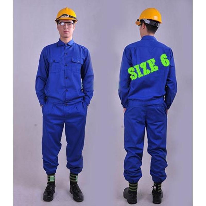 Bộ quần áo lao động màu xanh size 6 - quần áo bảo hộ