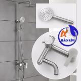 Bộ sen cây tắm đứng nóng lạnh inox 304 Kanto 01 (Bạc)