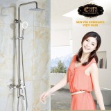 Bộ sen cây tắm đứng nóng lạnh Inox SUS 304 Eurolife EL-S909 (Trắng vàng)