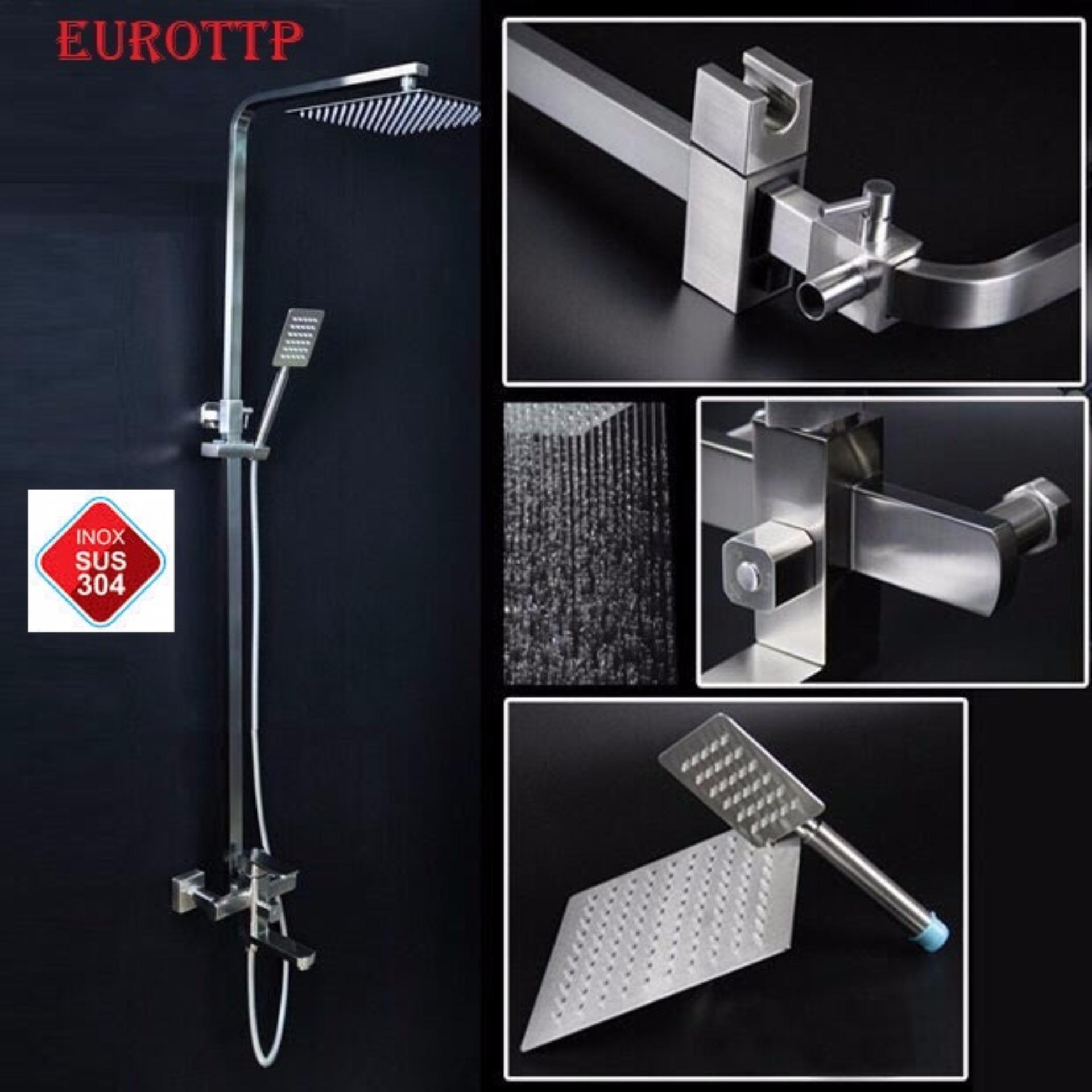 Bộ sen cây tắm đứng nóng lạnh Inox SUS 304 EUROTTP EU-1102 (vàng)