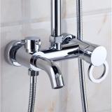 Bộ sen tắm đứng nóng lạnh và vòi lavabo nóng lạnh THE ONE chất liệu inox ALCC