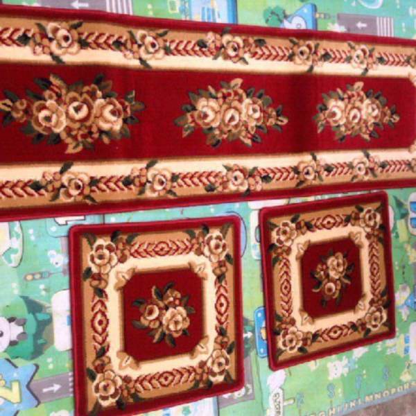 Bộ thảm trải ghế len hoa nổi ( Đỏ đô)(Red)