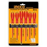 Bộ tuốc nơ vít cách điện INGCO HKISD0608 (gồm 6 cây)