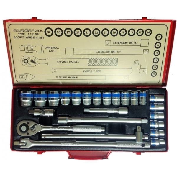 Bộ tuýp 25 chi tiết BAKER U.S.A 25PCs 1/2\" DR SOCKET WRENCH SET