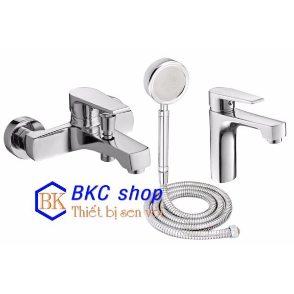 Bộ vòi sen nóng lạnh cao cấp Sanji CSN09 + Vòi Lavabo nóng lạnh Sanji LN17(Bạc)