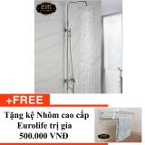  Bộ vòi sen tắm đứng INOX 304 nóng lạnh EL-S910 (Trắng bạc) +Tặng Kệ treo khăn tắm Nhôm đa chức năng Eurolife EL-B9