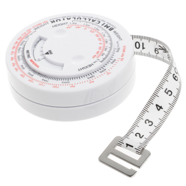 Body Mass Index Retractable Tape 150cm Measure Calculator Diet Weight Loss Tape Measures Tools,White - intl